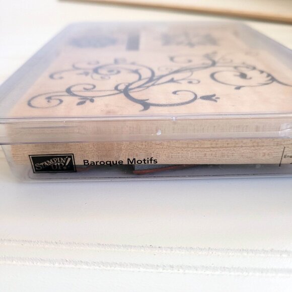 Stampin Up Baroque Motifs Wood Mount Rubber Stamp Set, Flourish, Medallions - Picture 5 of 6